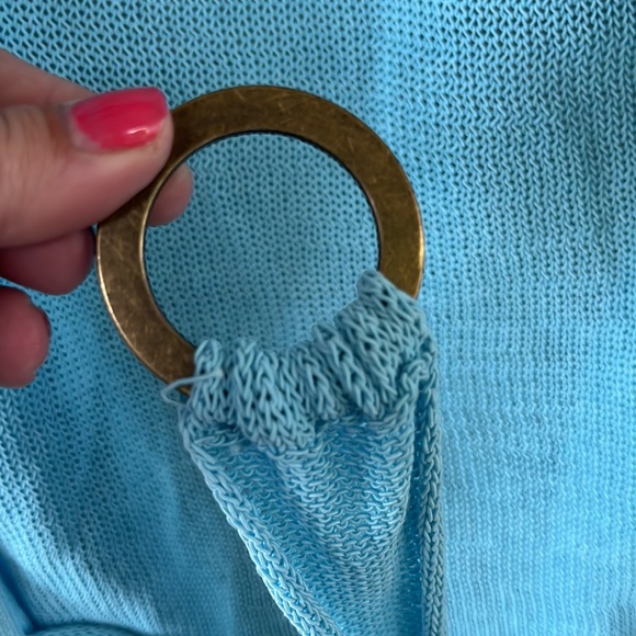 Free People Oh Hello Tie Waist Cardigan Blue - Picture 16 of 16